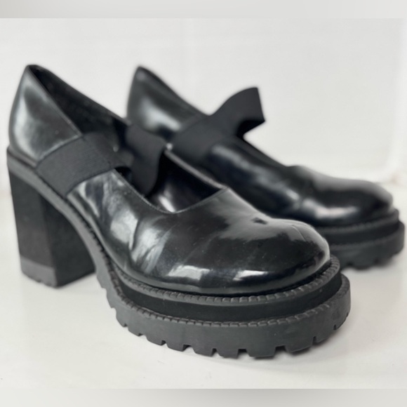 Vintage 90s Style Bongo Platform Mary Jane Chunky Platform Heels Shoes Size 8.5 - Picture 2 of 11